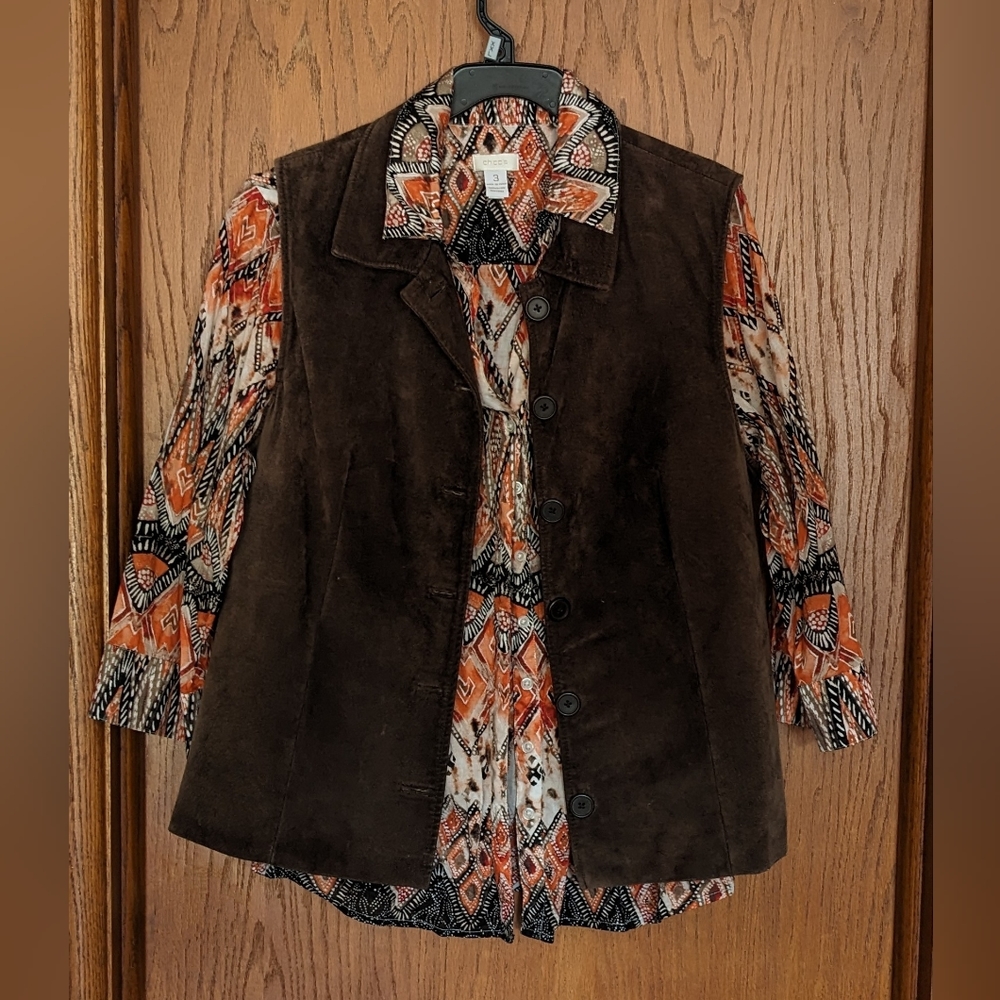 Size L Coldwater Creek Suede Vest - Picture 1 of 7